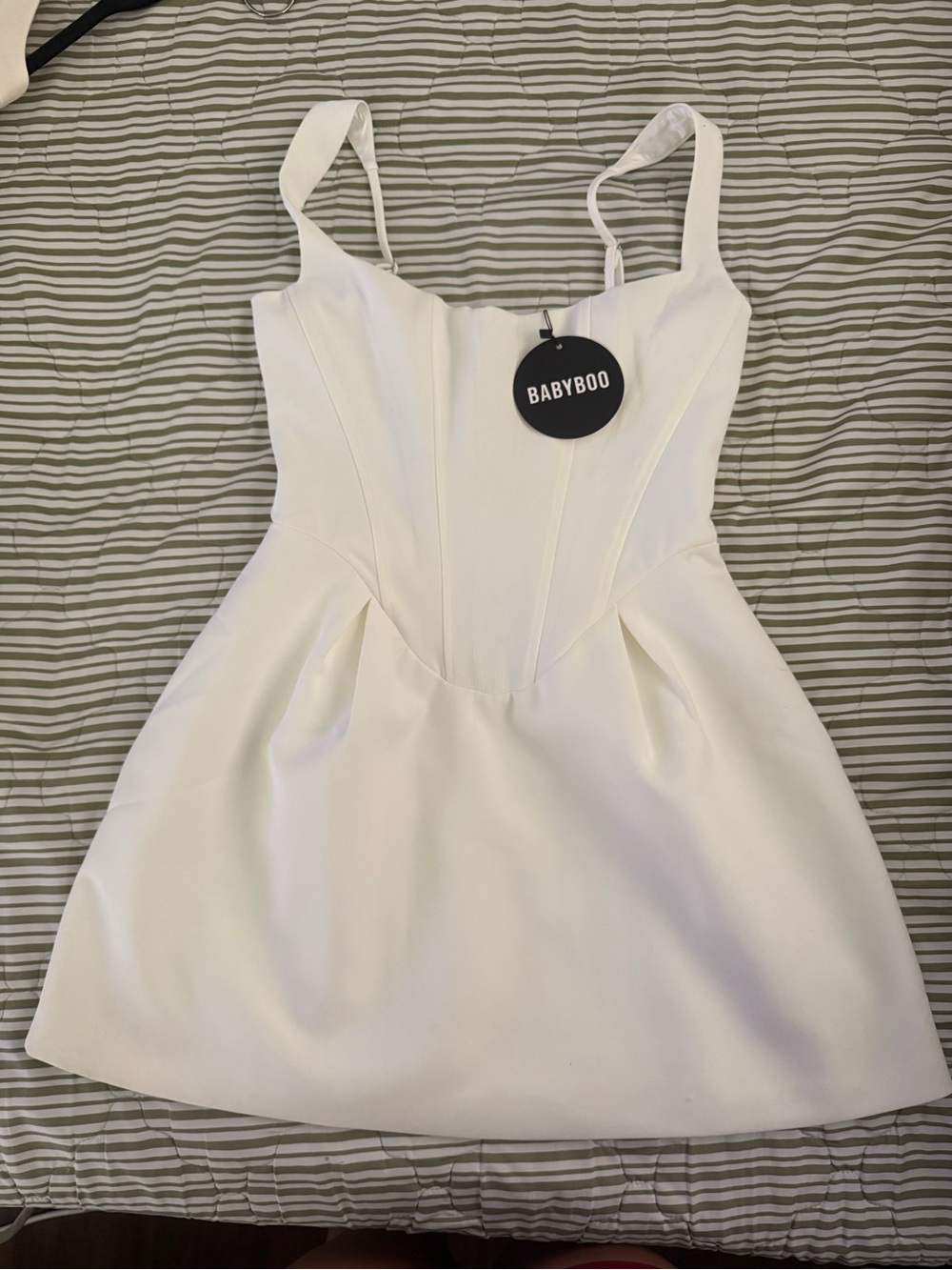 BABYBOO White Strappy Corset Mini Dress